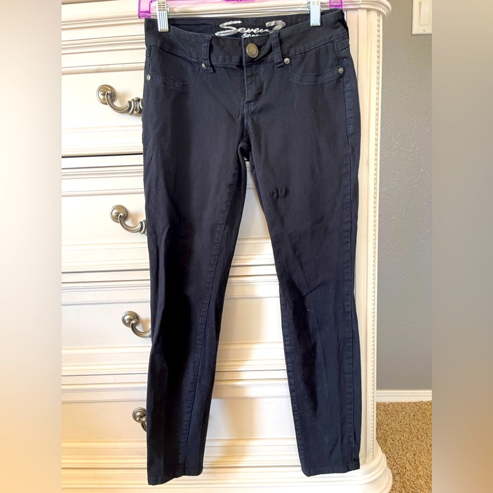 Seven 7 Jeans, Black w Blue Shimmer-Size 27